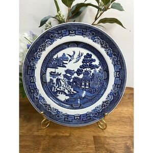 Churchill Blue Willow Dinner Plate Vintage English Transferware China